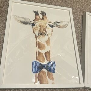 MINTED Dapper Giraffe by Kristen Mills with bow tie nursery framed picture